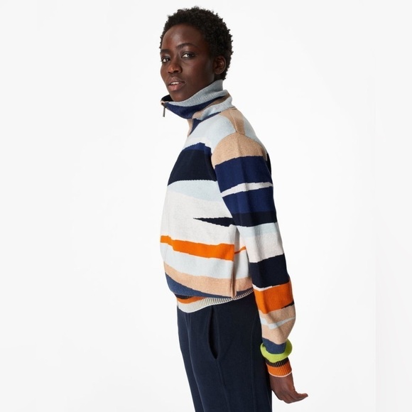 SWEATY BETTY Terrain Full Zip Jacquard knit Sweater cardigan jacket - Picture 5 of 12